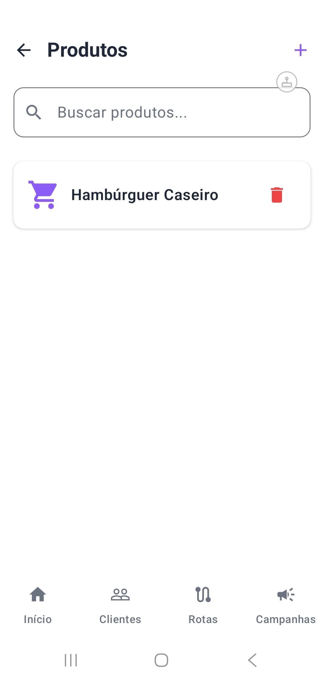 Lista de produtos